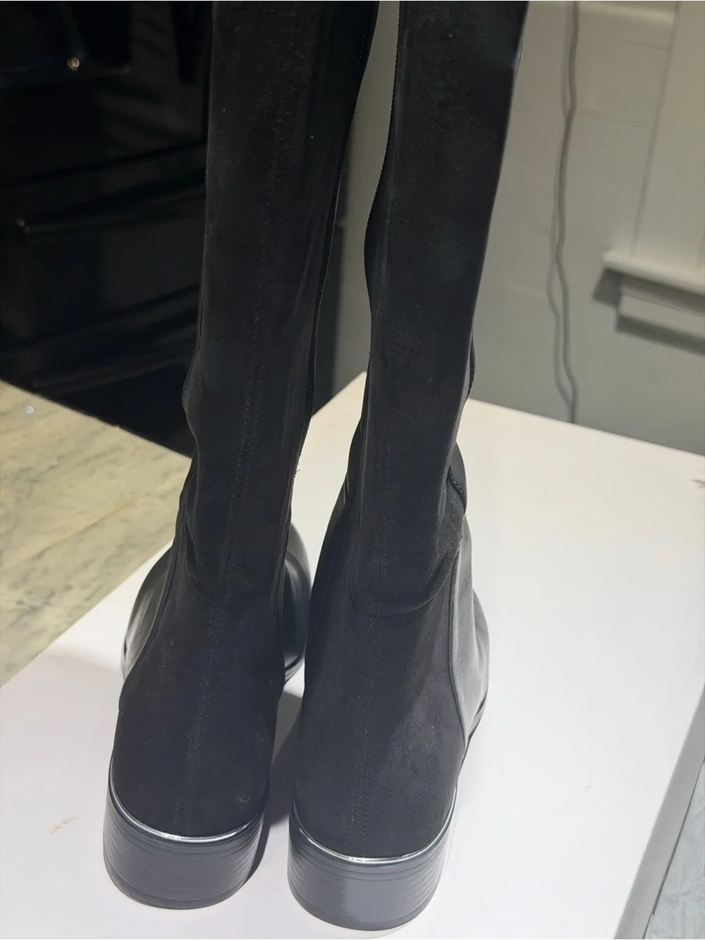 Alfani Black Over-The-Knee Leather Boots